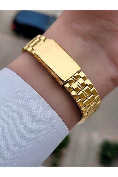 Casio Kadranı Gri Kordonu Sarı Renk Garantili Kadın Kol Saati