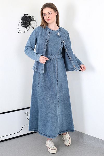 NARİKA Light Blue Denim Suit