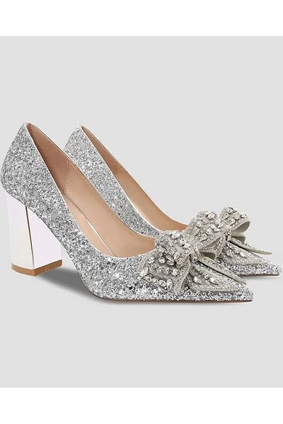TrendyAnka Women's Özgür Gister Stiletto Shoes - Chrome Point - Transparent - 9cm Heels