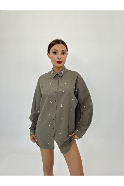 Kokosh moda DRESSIFY MODĂ FEMEI 6792 CĂMAȘĂ-KHAKI