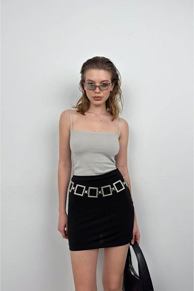 leyla sanat sanata yeni bir bakış açısı Leyla a New Perspective on Art Art Strap Detail Bright Knitwear Blouse