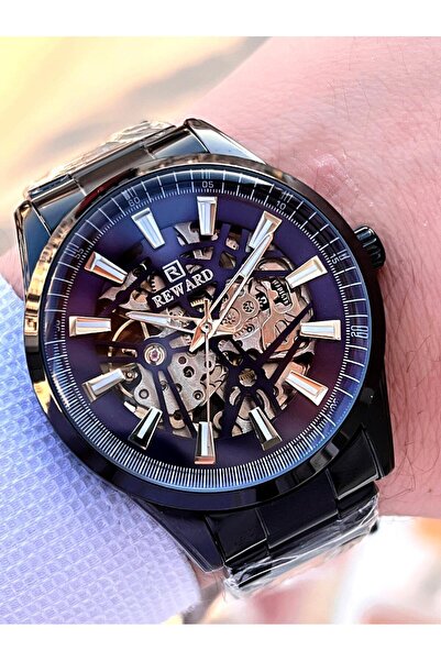 Reward Özel Tasarım Otomatik Mekanizma Çelik Kordon 5 Atm Suya Dayaknıklı Erk...