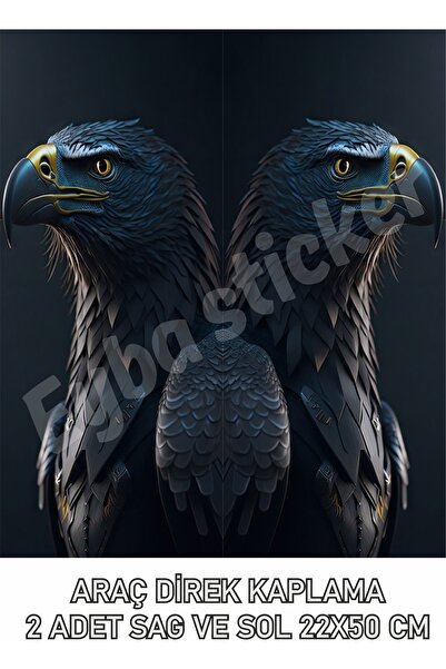 EYBA STİCKER kişiye özel değiştirilebilir Araç Kapı Direk Kaplama Folyosu (Sağ Sol Takım) (2 Adet) - 22x50 Cm