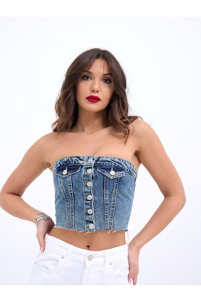 Modayakamoz 6285 BLUZ-ALBASTRU DENIM