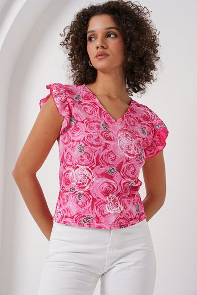 MRA Fashion    0430 Knitted Blouse - Pink