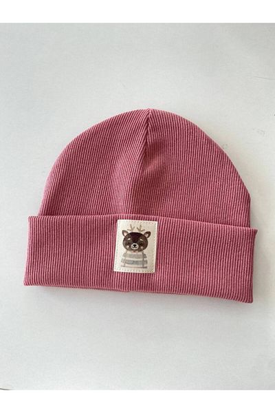 HEREN BUTİK Rose Dried Deer Label Beret Neck Collar Set