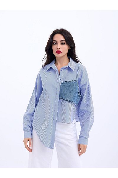 Simala 5419 Shirt-Blue and White Stripes