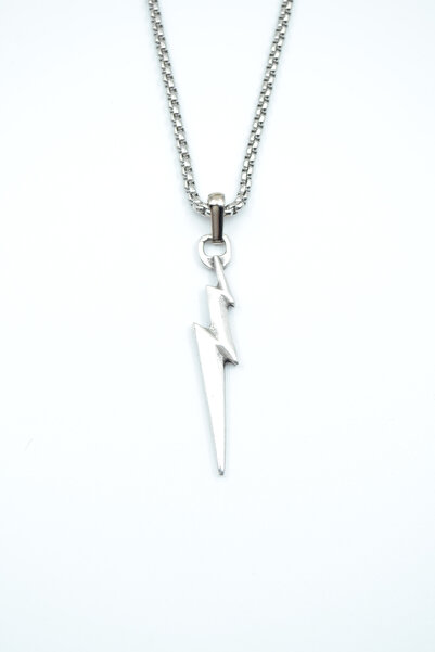 Bu Farklı Şimşek - The Flash Gümüş Kaplama Örme Zincir Kolye