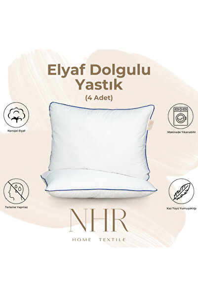 NHR HOME %100 Nanojel Elyaf Dolgulu Uyku Yastığı / 50x70 1200gr / 4 Adet