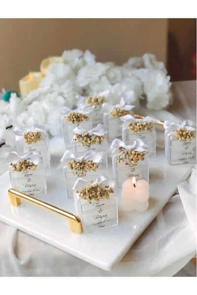 ceysethome Özel Düğün/nişan/söz/doğum Günü Lüks Mini Çiçek Buketli Kokulu ( 10 Adet ) Bubble Mum