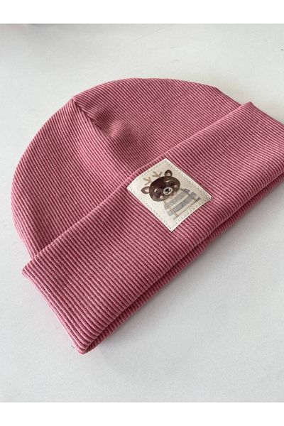 HEREN BUTİK Lilac Deer Label Beanie Neck Collar Set