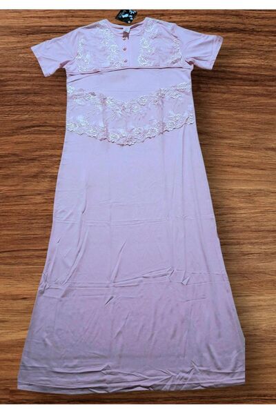 Zen Erdeniz Kısa Kol Uzun Boy Maksi Kadın Gecelik