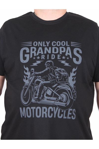 MocGrande Men's Big Size Crew Neck T-Shirt Only Cool 25177 Black