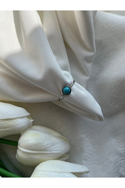 Pel Design خاتم من الفولاذ باللون الفيروزي الفيروزي قابل للتعديل