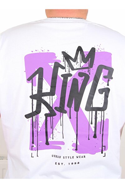 MocGrande Ανδρικό μπλουζάκι με λαιμόκοψη σε μεγάλο μέγεθος King 25141 ΛΕΥΚΟ