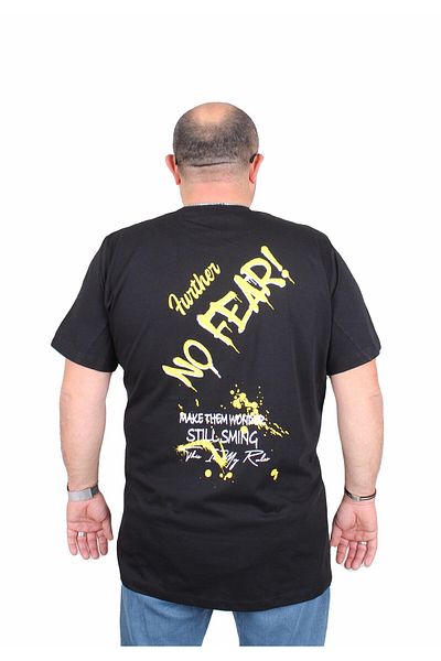 MocGrande Men's Plus Size Crew Neck T-Shirt No Fear 25143 Black