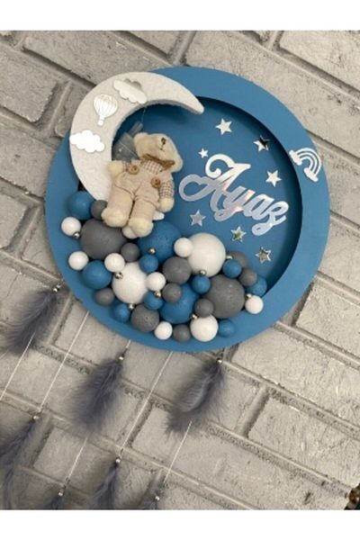 NeşeliAtölyem 31 cm Led Lighted Round Bubble Baby Door Ornament