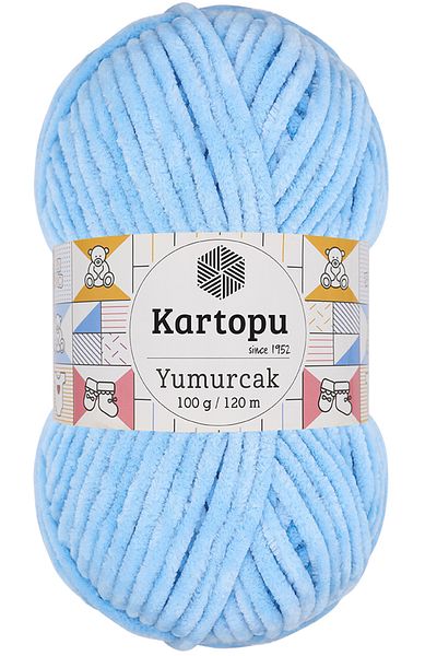 Kartopu Yumurcak Velvet Πλεκτό Σχοινί Χεριών K540 Baby Blue