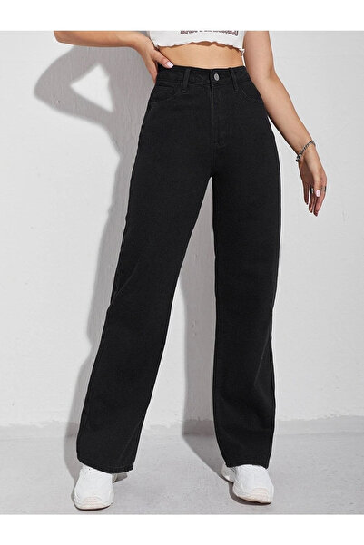 sion jeans جوليا ميلانو (الحب) Love 90's Elliy Jet Black ليكرا جينز فضفاض عال...