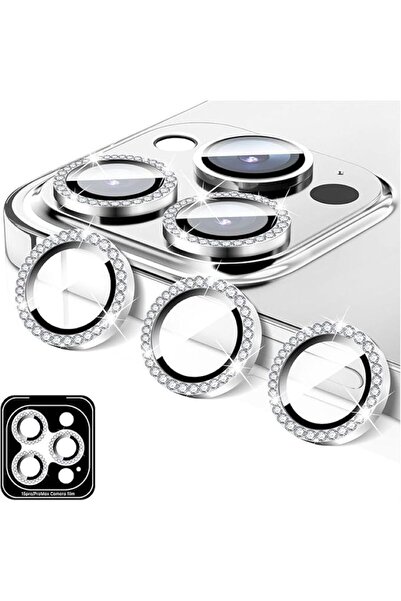 EMENYUS واقي عدسة الكاميرا فائق التحمل ومضاد للخدش بلون فضي متوافق مع هاتف iP...