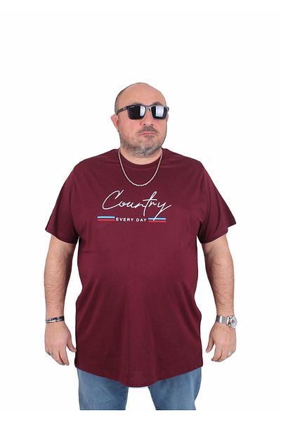 MocGrande Men's Big Size Crew Neck T-Shirt Country 25174 Murdum Fashion