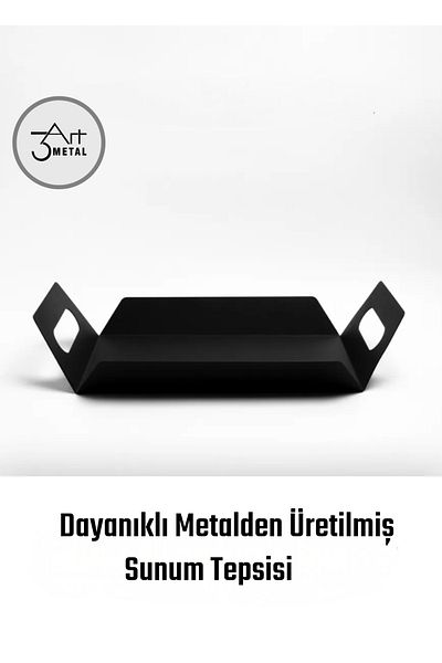 3art Metal Metal Presentation Tray - Modern and Stylish Breakfast & Coffee Catering Tray - Bathroom Organizer
