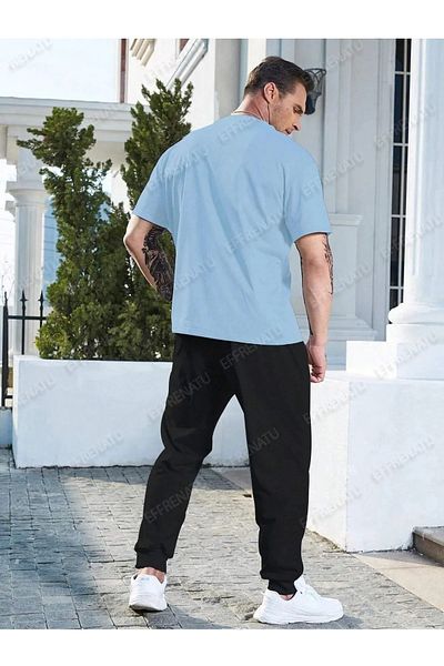 EFFRENATU Set imprimat cu design modern, tricou și pantaloni, mărimi mari
