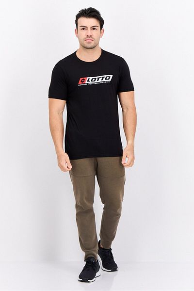 Lotto Men Sportswear Fit Short Sleeve Outdoor T Shirt, Black