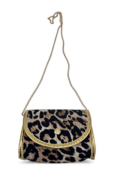 Ege Bebek KIZ ÇOCUK MEVSİMLİK LEOPAR DESENLİ ÇANTALI ELBİSE VE İÇ BADİ