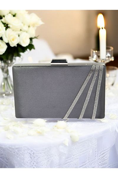 Biçanta Culoare Platină Satin Cruce Argintiu Cristal Piatră Geantă Rochie De Seară Femei Nuntă Logodna Absolvire