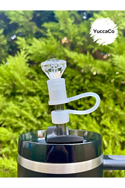 YuccaCo Accessorize Your Life ملحق حجر كريستالي متوافق مع الترمس / واقي شفاطة...