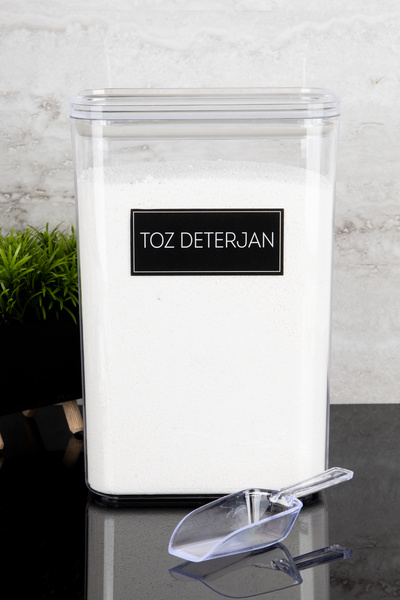 Dolkin Home Scale Detergent Box Storage Container with Powder Detergent Label 3000ml Mica