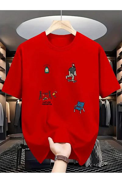 AMMA Unisex Minimal Printed Oversize 100% Cotton T-Shirt