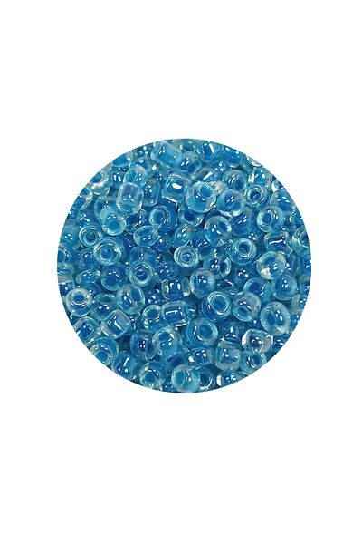 Royaleks Bulky Glass Sand Beads (8/0) 3 mm - 20 Grams - Transparent Sky Blue - Bnc173