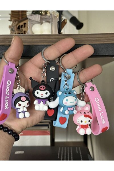 GİZDE Hello Kitty Sanrio Anahtarlık Kuromi Sevimli Silikon Ve Çanta Süsü 1 Adet