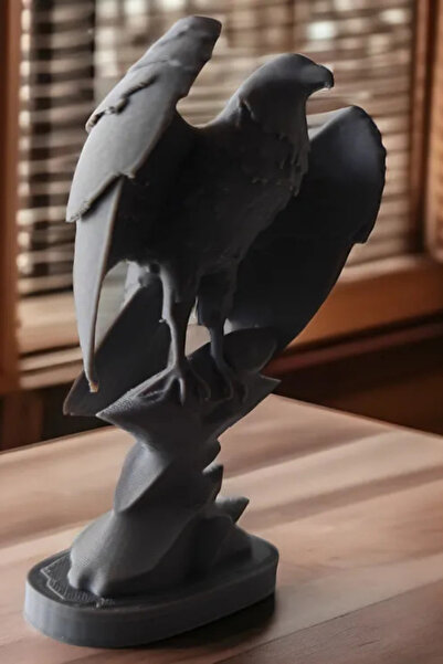 Ares Home Siyah Şahin Heykeli, Kuş Figürü, Modern Masa Üstü Dekorasyon, Şahin...