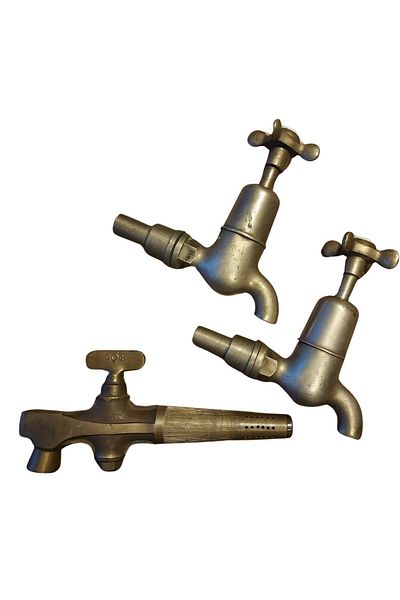 depo haki Lot of 1930S French Bronze Faucets (3 Pieces)