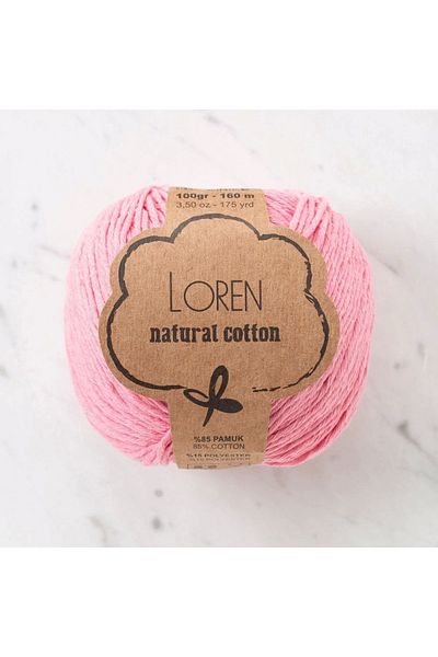 E NATIONAL Loren Natural Cotton Powder Pink Hand Knitting Yarn - R100 - 33906