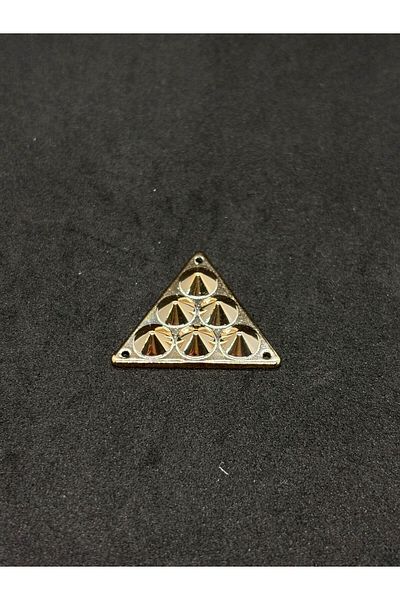 BEİLYS COSMETİCS & ACCESSORY 2Pcs Gold Nickel Triangle Design Unisex Shirt Collar Button(Bd04)