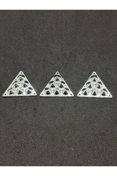 BEİLYS COSMETİCS & ACCESSORY 2Pcs Silver Nickel Triangle Design Unisex Shirt Collar Button(Bd03)
