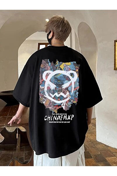 NoVibe Μπλουζάκι Unisex Chinafmpx Printed Oversize 100% βαμβάκι