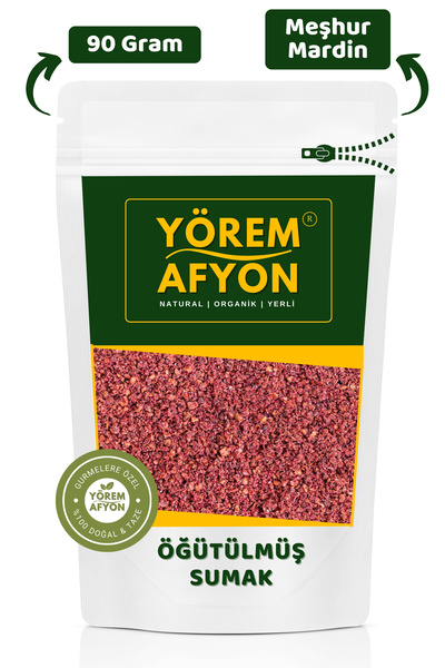 Gülçehre Meşhur Mardin Midyat Yöresinden Doğal Şifa Kaynağı Yerli Hasat Öğütülmüş Sumak { Rhus } | 90Gr.