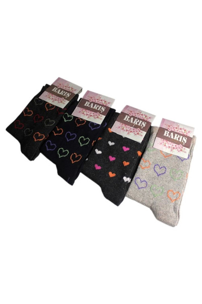 The LOG INVEST Peace Heart Patterned Lycra Women's Sock Socks Quantity