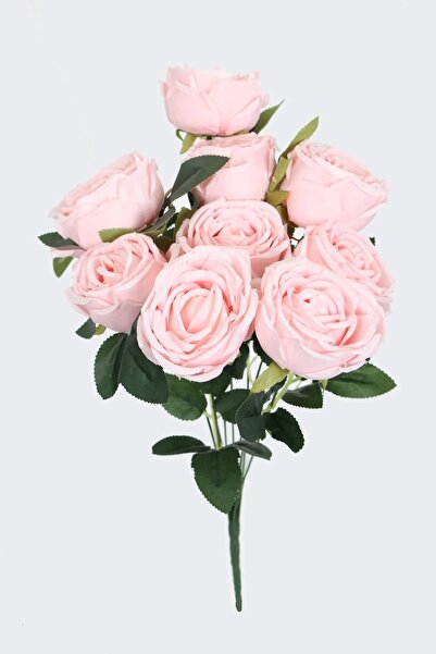 YASİMA Yapay Çiçek 9lu Kat Kat Gül Demeti 42 Cm Pudra Pembe lodos ÖĞRETMENLER GÜNÜ gülü