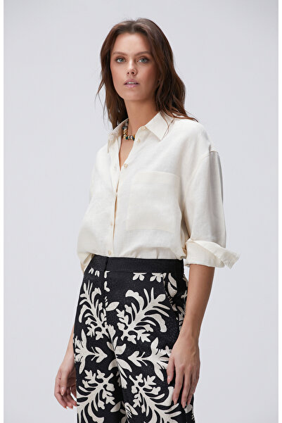 Network Bej Keten Gömlek