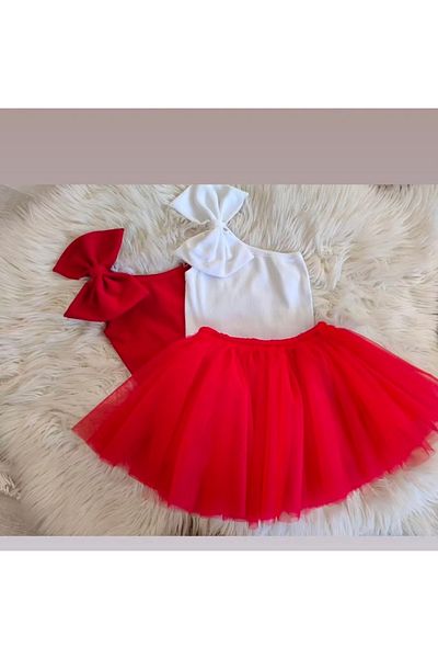 Tinypeople Girl's 2-Piece Bodysuit and Tutu Skirt Suit with Buckle Gift