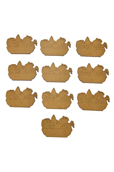 M&T WORKSHOP 10'lu Paket Ahşap Boyama Meyve Tabağı Mandala Çocuk Etkinlik Hob...