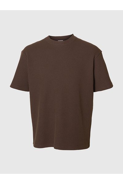Selected Homme T-Shirt Relaxed Fit Waffelmuster