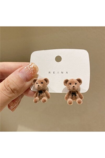Choice 01 Brown New Design Cute Flocking Plush Rabbit Stud Earrings for Women...