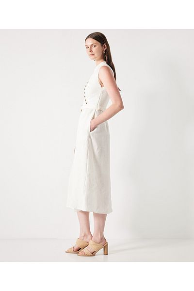 İpekyol Linen Dress - Button Accessory